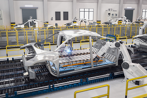 Framework of an electrical vehicle with lithium battery tray.