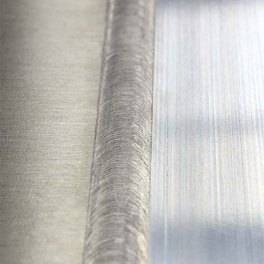 Close up of friction stir weld on aluminum.